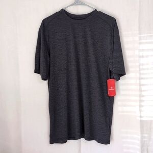 bcg Heather Grey Turbo Melange Short Sleeve Moisture Wicking Athletic Tee Medium